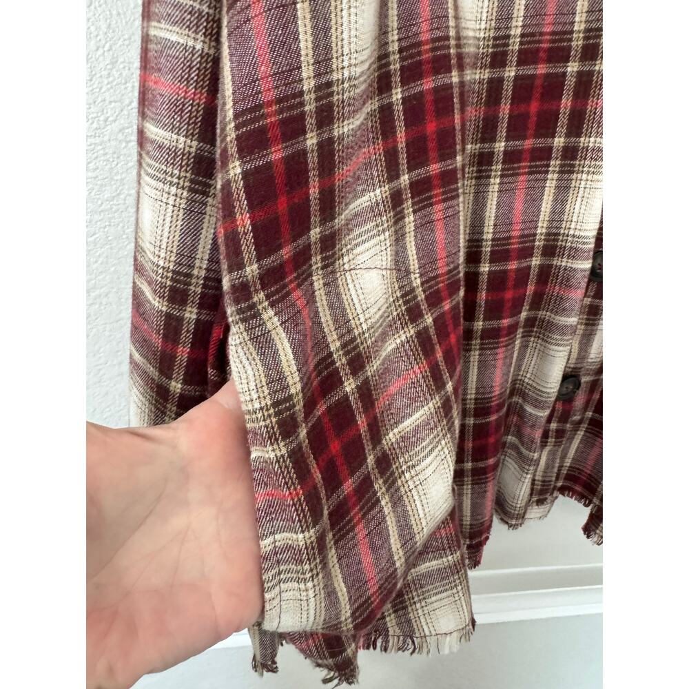 Democracy Lightweight Plaid Button Front Long Sleeve Shacket Size XL - Picture 4 of 6